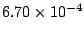 $6.70\times 10^{-4}$