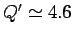 $Q' \simeq 6.4$